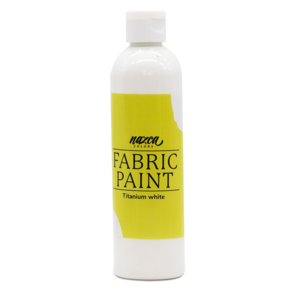 White Fabric Paint 250ml – Acrylic Permanent Textile and Leather Paint ideal for painting Clothe, t-shirts, Jeans, Totebags, Sneakers, Canvas Shoes