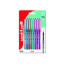 UB-157D Eye Designer Rollerball Pens. Premium Medium 0.7mm Ballpoint Tip for Super Smooth Handwriting. Fade and Water Resistant Liquid Uni Super Ink.