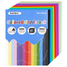 60 Sheets Colored Cardstock - A4 8.3 x 11.7 inch / 15 Colors 85Ib 230gsm 21x29.7cm Card Paper for DIY Art Paper Crafting Scrapbook Creative Decor