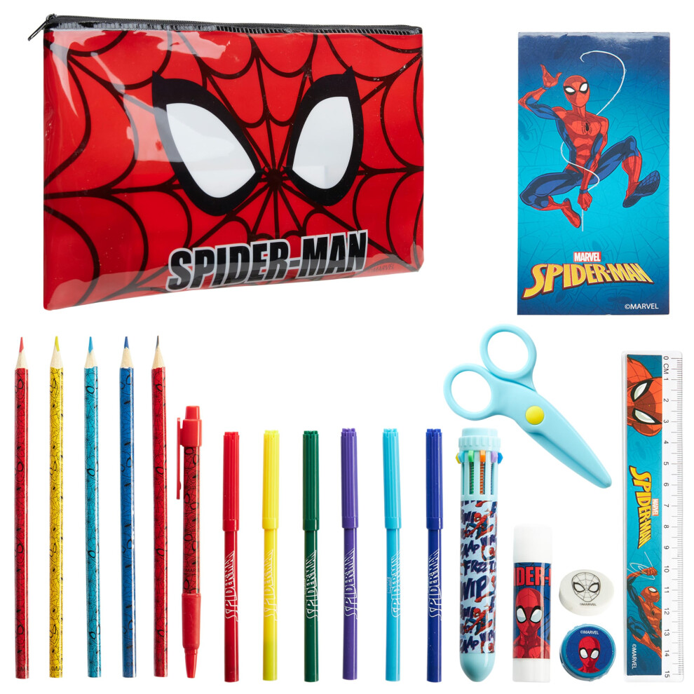 Spiderman Pencil Case and Stationery Set School Supplies - Gifts for Kids