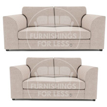 (Beige, 3 + 2 Seater Sofa Suite) Quilted Chenille Fabric Fullback Corner Sofa Range