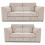 (Beige, 3 + 2 Seater Sofa Suite) Quilted Chenille Fabric Fullback Corner Sofa Range 1