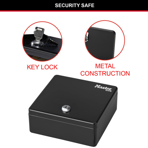 Master Lock Porta-moedas Mini formato S - MASTER LOCK - Com chave - Metal - Preto 2