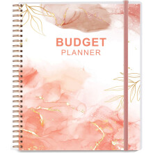 Budget Planner - 8" x 9.5" Monthly Financial Organizer with Expense Tracker Notebook. Monthly Budget Journal, Rose