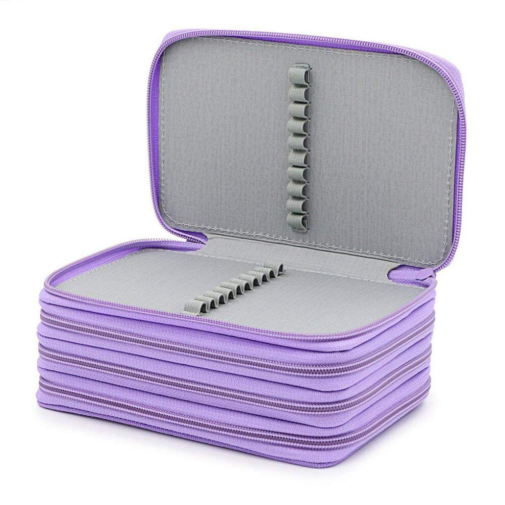 Pencil case, Pencil bag, 72 Slots Pencil case, Super Large capacity, Student Stationary case, Coloured Pencils Holder case, Pencil case. Purple