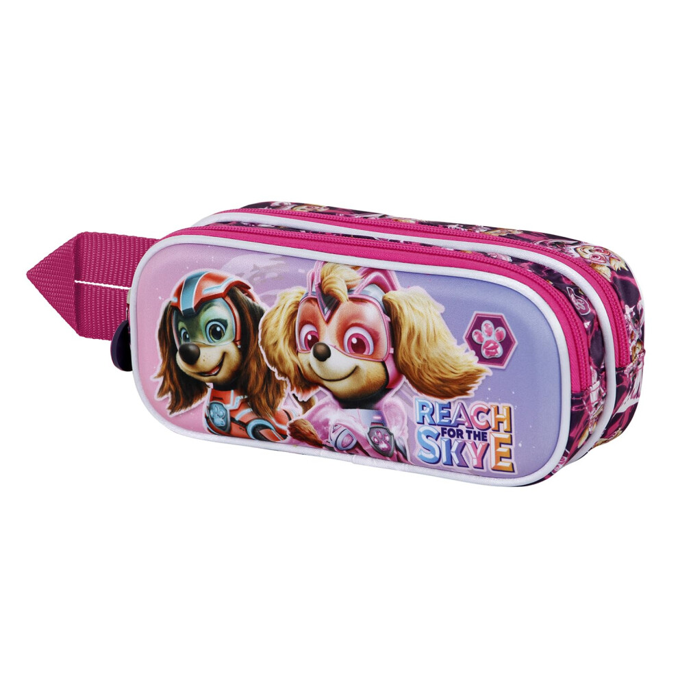 Mighty-3D Double Pencil Case, Pink, 22 x 9.5 cm