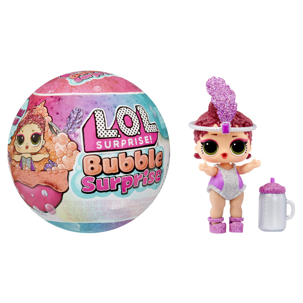 Bubble Surprise Dolls- Collectible Doll Accessories, Unboxing, Glitter Foam Reaction in Warm Water- Great gift for Girls age 4+, Pink