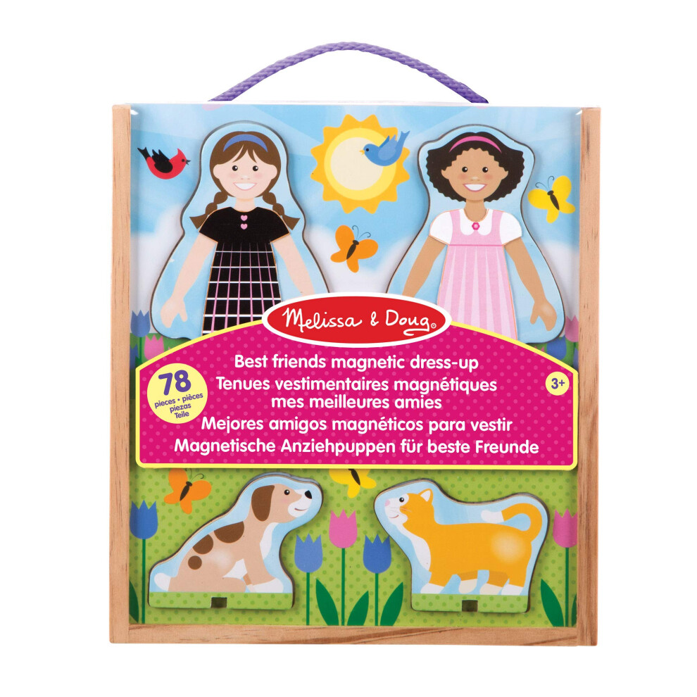 Best Friends Magnetic Dress-Up Dolls for 3 Year Olds , Kids Crafts Sets Girls & Boys , Outfit Wooden Dolls Craft Kits for Kids Age 3+ , Magnetic Dress