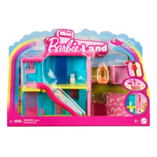 Mini BarbieLand Doll House Sets, Mini Dreamhouse with Surprise 1.5-inch Barbie Doll, Furniture & Accessories, Plus Elevator & Pool, 4Y+, HYF46