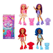 Barbie Pop Reveal Chelsea Puppe, Fruit Serie mit 5 Überraschungen, Duft & Farbwechsel (Stile können variieren)