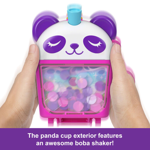 Polly Pocket Polly Pocket Giocattolo Panda Compatto con 2 Micro Bambole e Accessori Cibo - Set di Gioco Bubble Tea 2