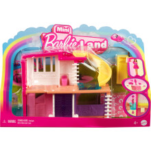 Mini BarbieLand Doll House Sets, Mini Dreamhouse with Surprise 1.5-inch Barbie Doll, Furniture & Accessories, Plus Elevator & Pool, 4Y+, HYF47