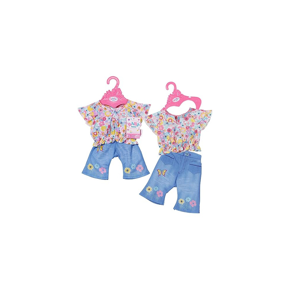 832677 Trendy Jeans - To Fit 43cm Dolls - Includes Shirt, Trousers, & Clothes Hanger - Easy for Small Hands - Promotes Empathy & Social Skills -