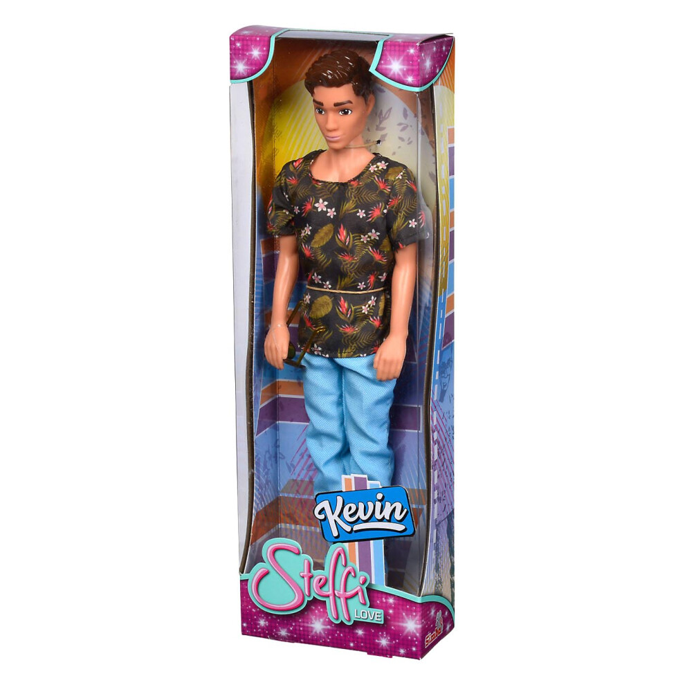 105733520 Steffi Love Kevin in Casual Clothing, 2 Assorted Designs, Only One Item Delivered, Doll with Sunglasses and Trainers, 30 cm, for Children