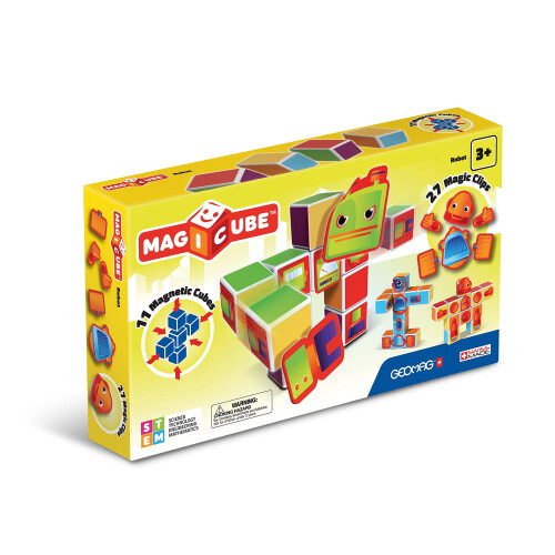 Geomag 142 Magicube dinosaurs Robots Building Set, multicoloured
