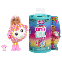 Small Dolls and Accessories, Cutie Reveal Chelsea Doll with Monkey Plush Costume & 7 Surprises Including Color Change, Jungle Series, HKR14