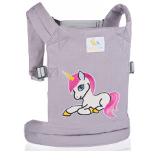 HappyVk-Marsup pentru papusa-Marsup pentru papusa fata spate pentru fetite-Unicorn gri