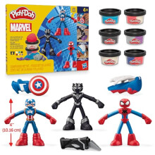 Play-Doh Marvel Helden Abenteuer Set, 3 Marvel Action Figuren mit tragbaren Werkzeugen
