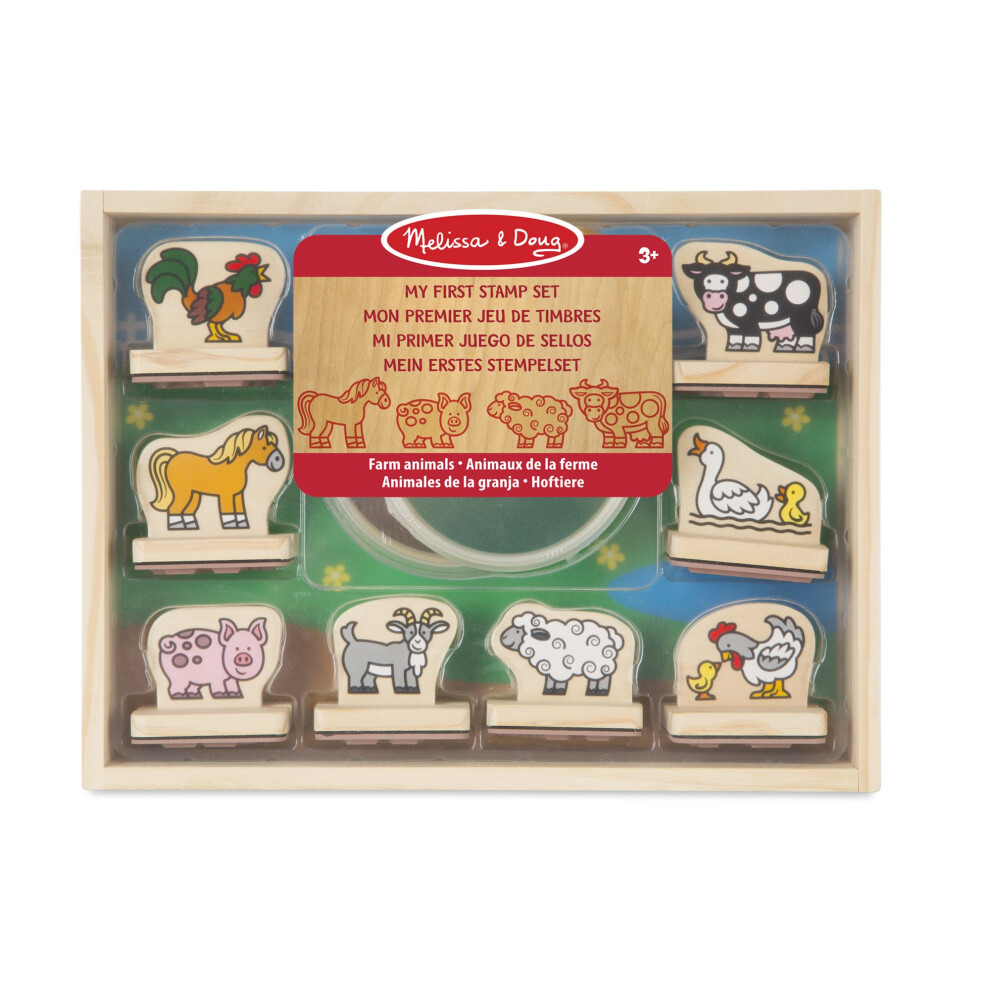 My First Wooden Stamp Set - Animals | Arts & Crafts | Stamp Sets & Stencils | 3+ | Gift for Boy or Girl