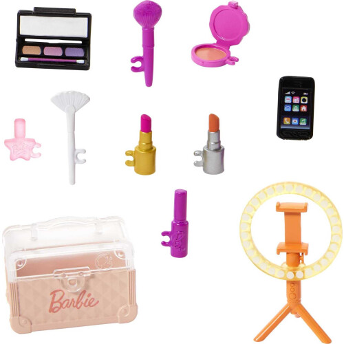 Barbie 12 Piece Doll and House Accessory Set with Make-Up and Phone