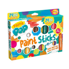 Paint Sticks For Kids - 24 Pack Assorted Colours - Twist & Paint, Mess-Free, Fast Drying Action, Easy Clean Up, Vibrant Colours, Multi-Surface