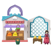 Disney's Wish Micro Doll Playset, Dahlia's Rosas Marketplace Portable Set with Dahlia Doll, Star Figure & 9 Accessories, Travel Toys, HRH74