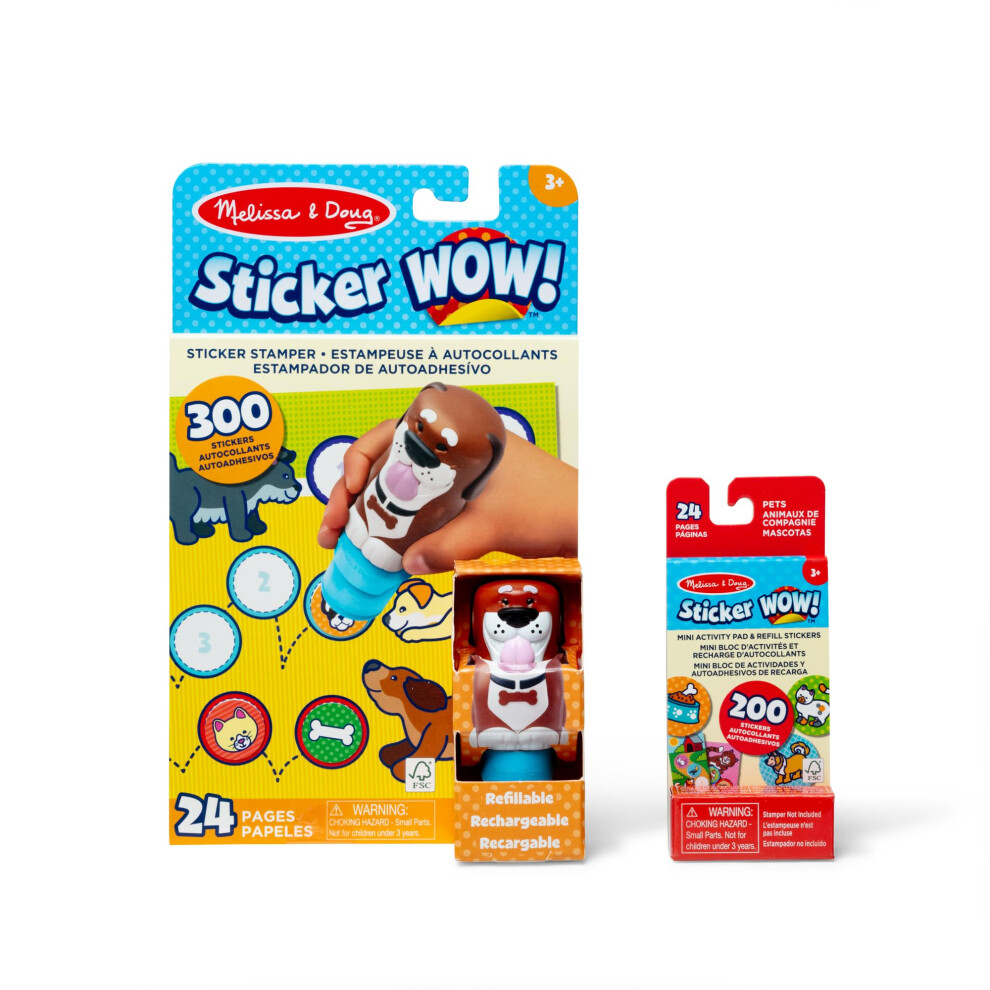 Sticker WOW Dog Bundle: 24-Page Activity Pad, Sticker Stamper, 500 Stickers, Arts and Crafts Fidget Toy Collectible Character