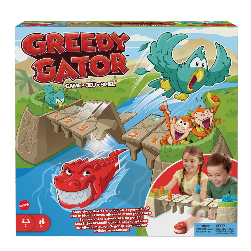 Mattel Games, Greedy Gator Kids Game For 2 Players, Fun For Family And Game Nights, Hrc09