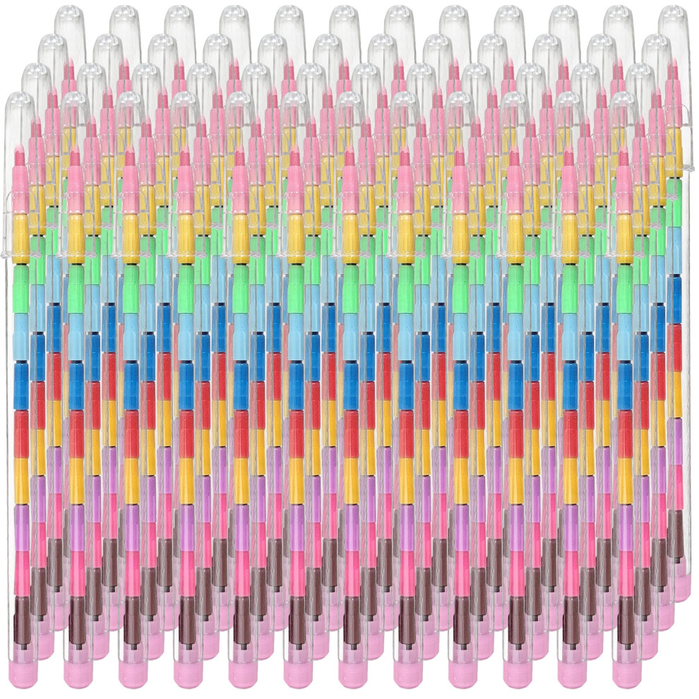 48pk Swap Point Crayon Rainbow Pencils | Twistable Crayons, Mini Colouring Pencils for Party Bags, Crayons Party Bag Fillers, Mini Crayons for Party