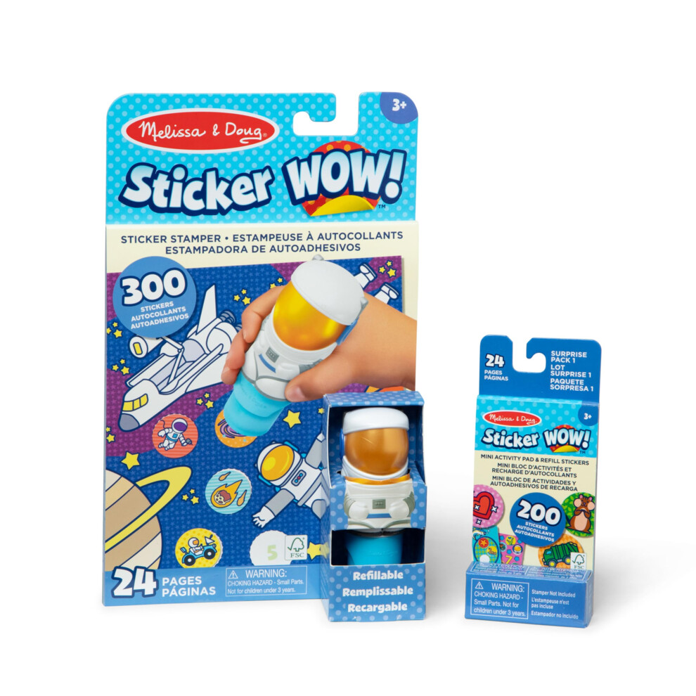 Sticker WOW! Astronaut Bundle: 24-Page Activity Pad, Sticker Stamper, Mini Activity Pad, 500 Stickers, Arts and Crafts Fidget Toy Collectible