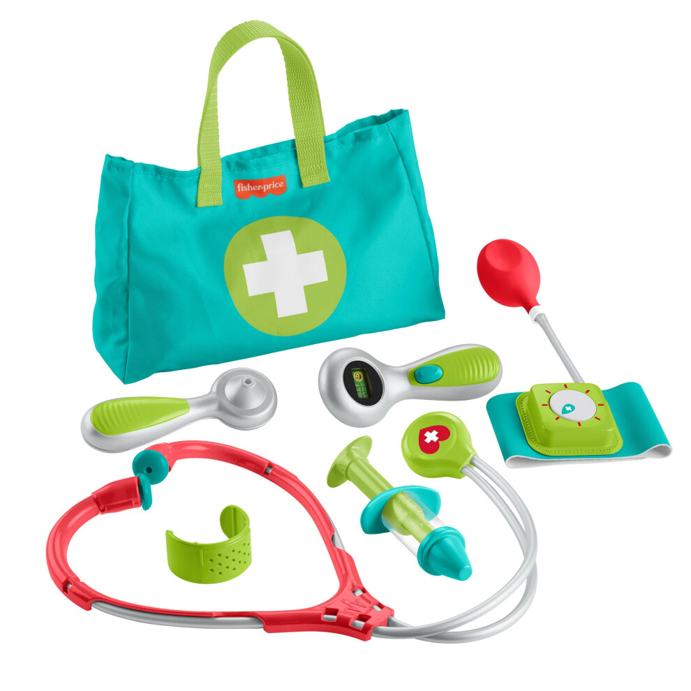 Preschool Pretend Play Medical Kit 7-Piece Doctor Bag Dress Up Toys for Kids Ages 3+ Years, HYH26