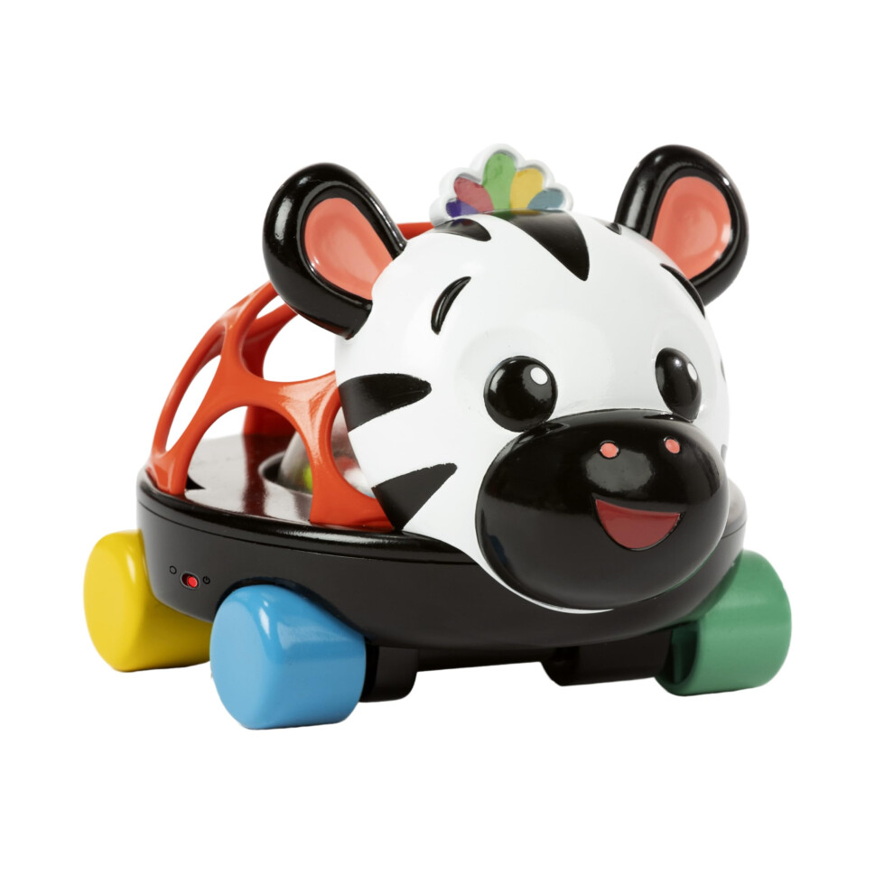 Curious Car Zen Oball Toy Car & Rattle, Light Up, Ages 3 Months+, Zen The Zebra