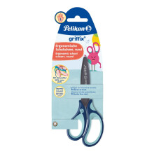 Griffix School Scissors for Right-Handed/Left-Handed Users for Left-Handers, Blue