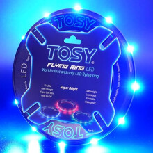 Flying Ring - 12 LEDs, Super Bright, Very Soft & Phosphorescent Rim, Auto Light Up, Safe, Waterproof, Lightweight frisbee, Cool Fun Christmas &
