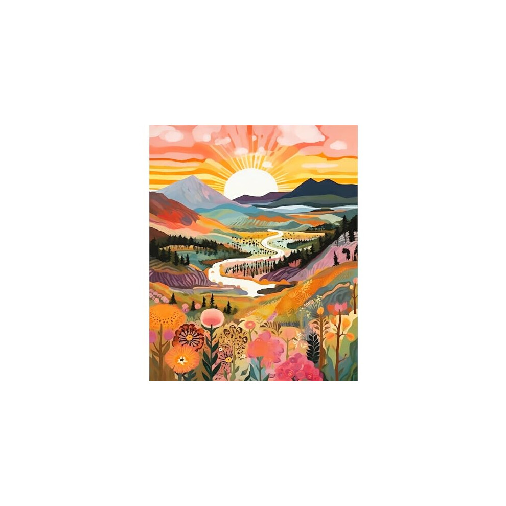 Paint by Numbers Kits for Adults, Landscape Painting by Number Kits On Canvas,Without Frame DIY Color Oil Painting Acrylic Paints,Home Wall Decor