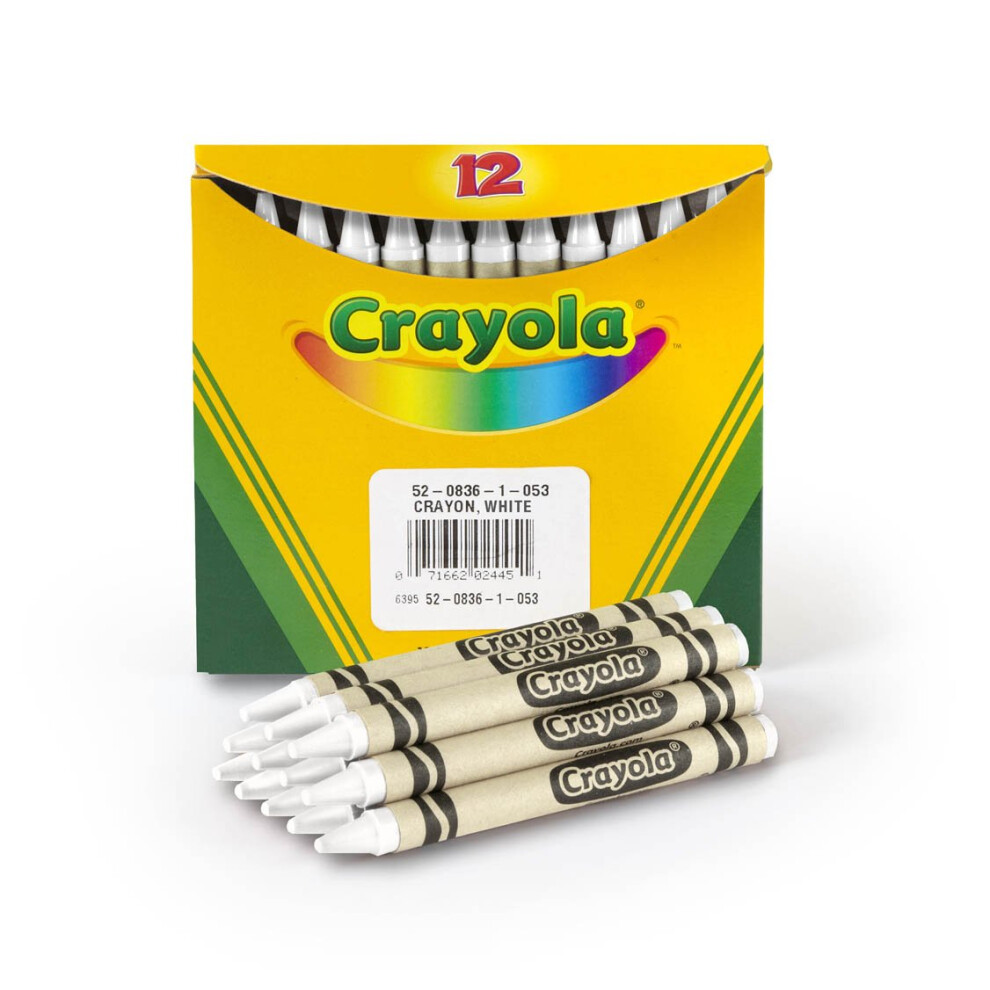 Crayons, White, Single Color Crayon Refill, 12 Count Bulk Crayons, School Supplies