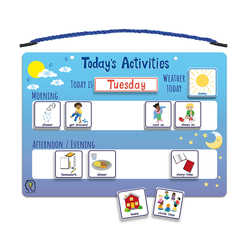 Today's Activities Daily Routine Visual Timetable Magnetic Tile Chart for Children