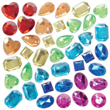 FC759 Large Rainbow Self-Adhesive Gems - Pack of 120, Sticker Gemstones, Crafts for Kids, Decorative Stones