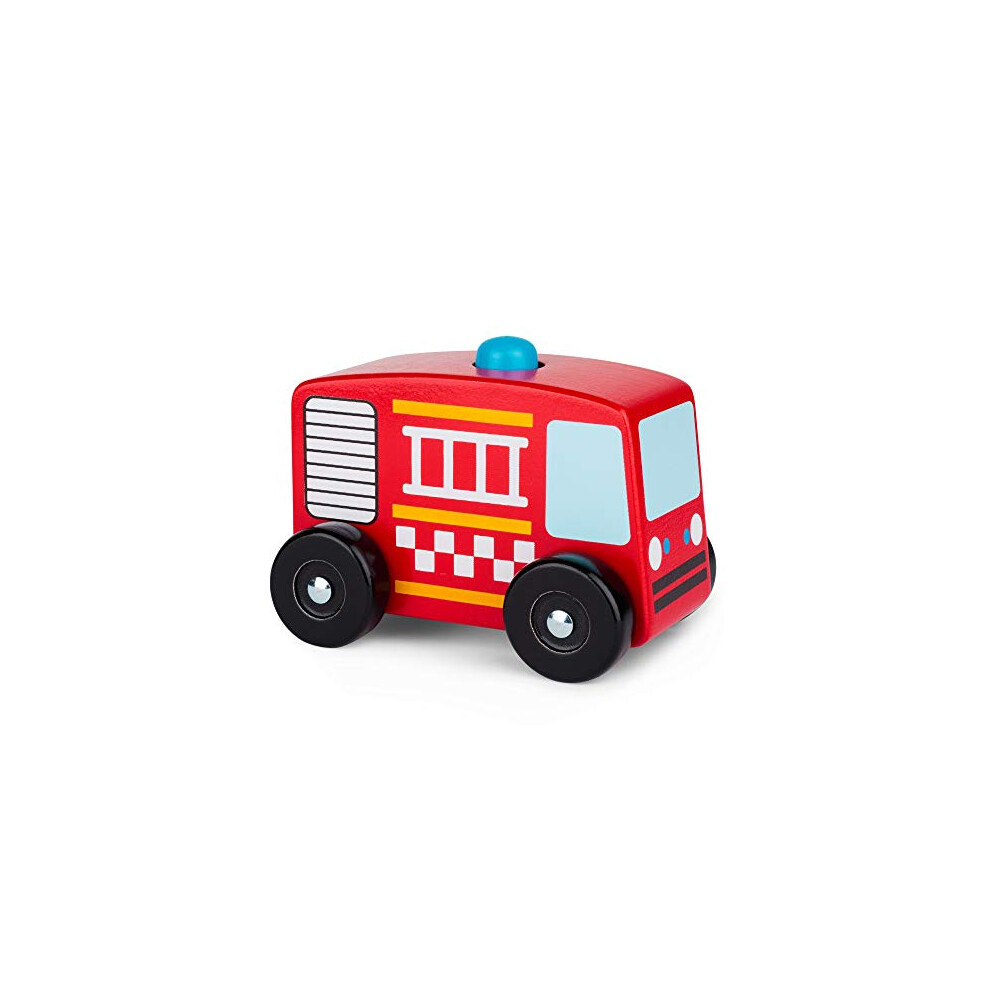 37878 Wooden Sound & Play FIRE Engine Truck, Assorted Designs and Colours