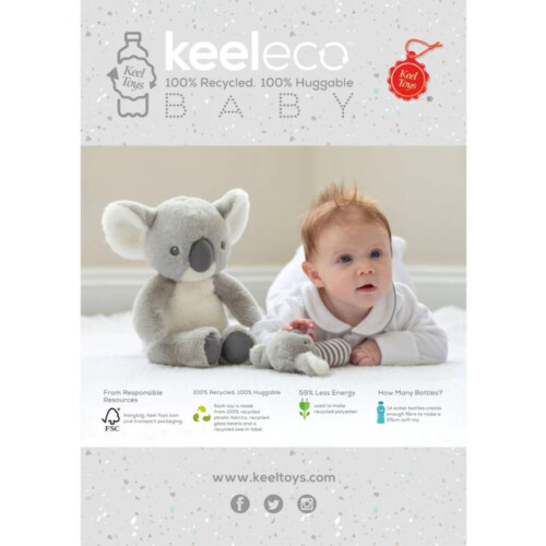 Keel Keeleco Grey Baby Zebra Ring Rattle 2