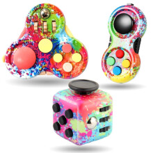 3 PCS Fidget Toy Set, Fidget Pad, Fidget Toy Cube Sensory Toy Relieves Stress and Anxiety Toys Finger Toy Office Classroom Toy Gift for ADD, ADHD,