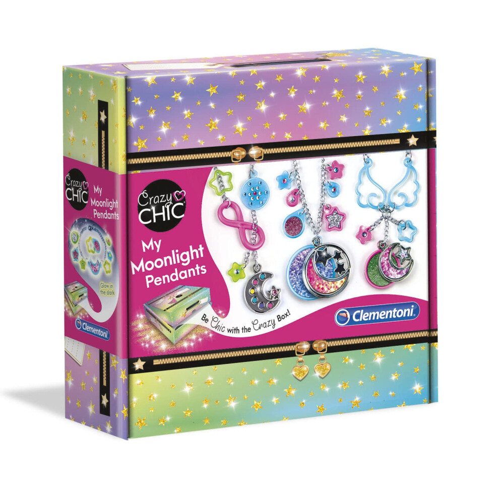 18584, Crazy Chic My Moonlight Pendants Jewellery Kit for Children, Ages 7 years Plus, multi-coloured