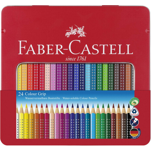 Faber-Castell Tin of 24 Colour GRIP 2001 pencils