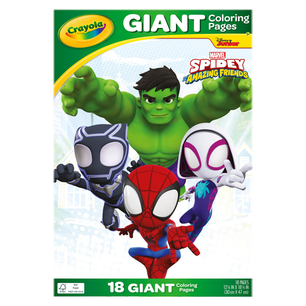 Giant Colouring Book - Spidey and His Amazing Friends | 18 Pages of Spidey Colouring Fun | Includes 100 Stickers | Ideal for Kids Aged 3+