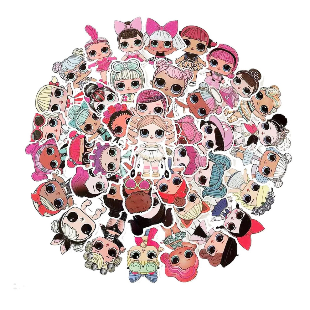 100pcs Cartoon Girls Doll Sticker, Wopin- Luggage Diary Phone Case PVC Waterproof Car Sticker, Vinyl Waterproof Graffiti for Kids Vinyls Stickers for