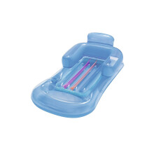 Designer Fashion Pool Lounger Beach Inflatable Lilo Lay On Blow Up Bed With Drink Holder (Blue)