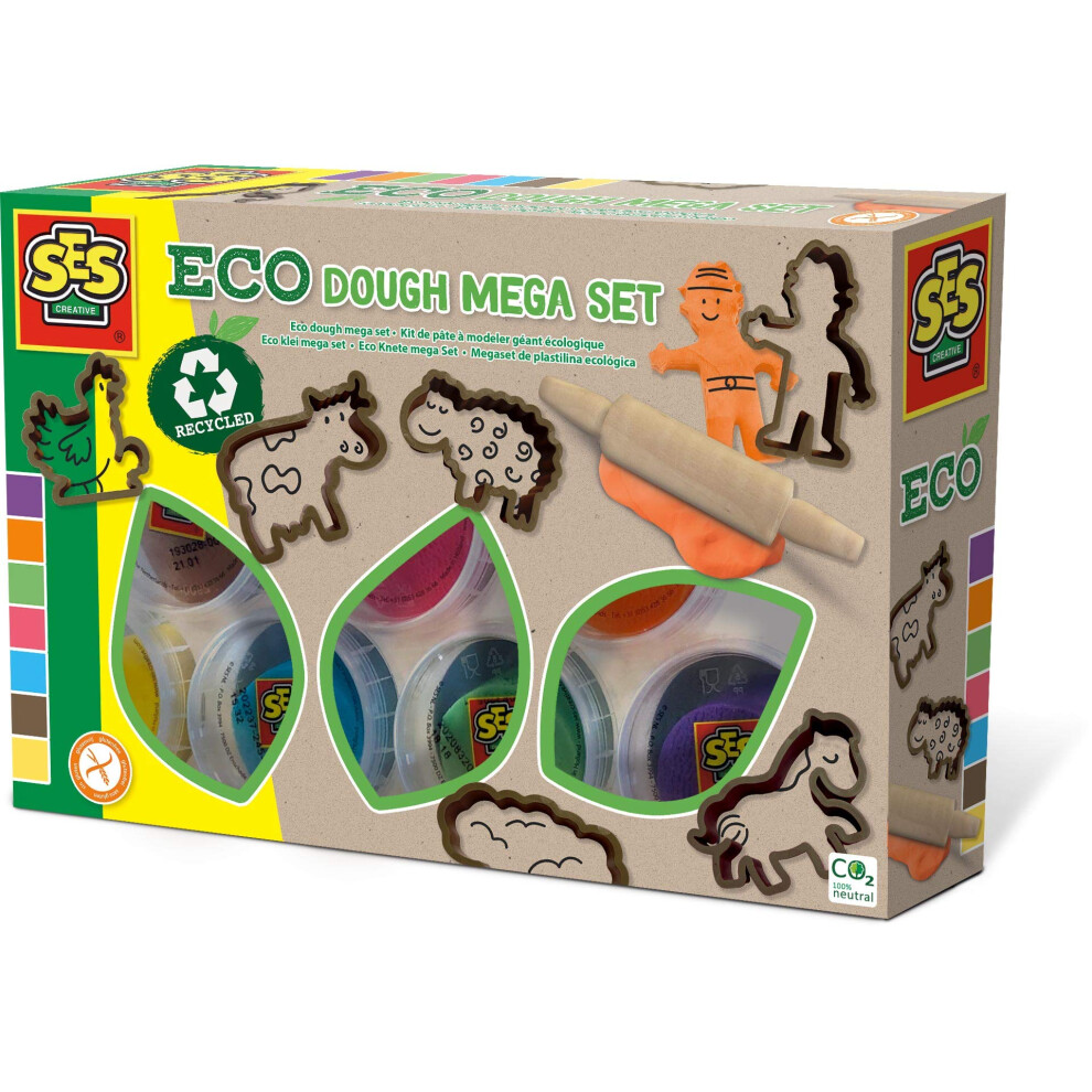 Ses Creative 24919 Eco Dough Mega Set (7X90gr With Tools)