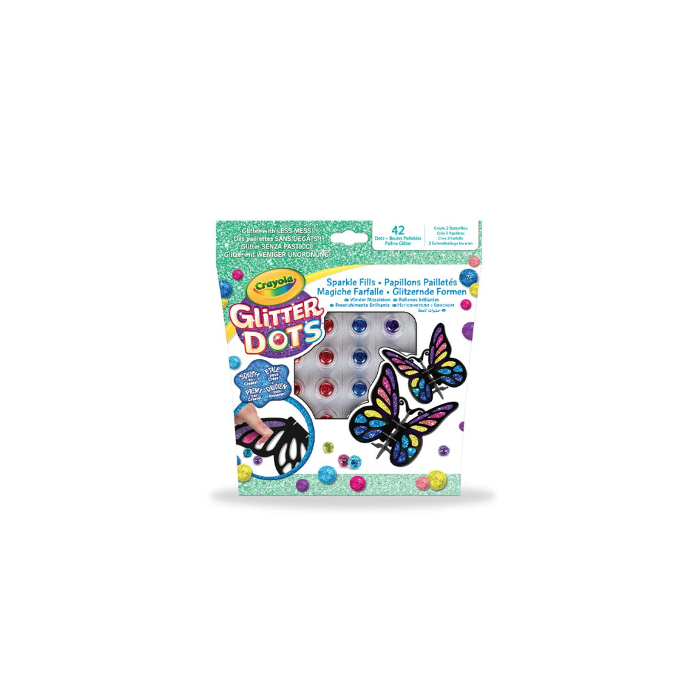 Crayola 04-1083 Dots Magic Create Sparkling Butterflies With The Moldable Glitter, No Color