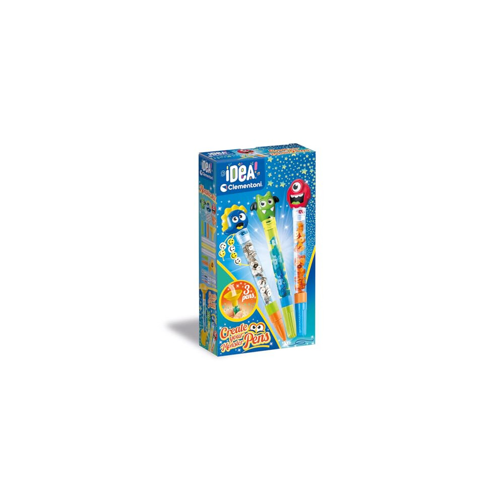 Clementoni Set-Idea-Small Kit Lab Monster-Creative Toys, Laboratory, Coloured, Personalised Pens Girls, Art And Crafts For Kids 6 Years, 18828, Multicolour