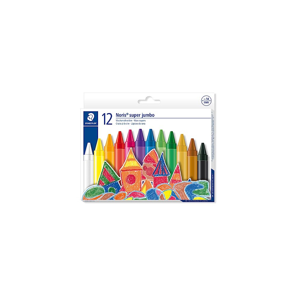 Staedtler 226 Nc12 Noris Super Jumbo Wax Crayons 14Mm - Assorted Colours (Pack Of 12)